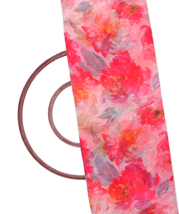 White Colour Floral Print Digital Georgette Fabric